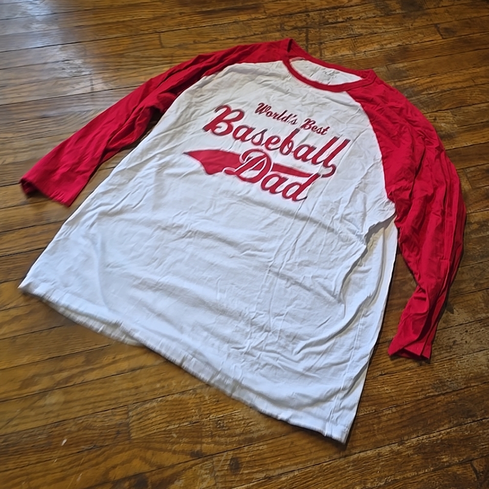 Worlds Best Baseball Dad 3/4 Shirt - Picture 5 of 9